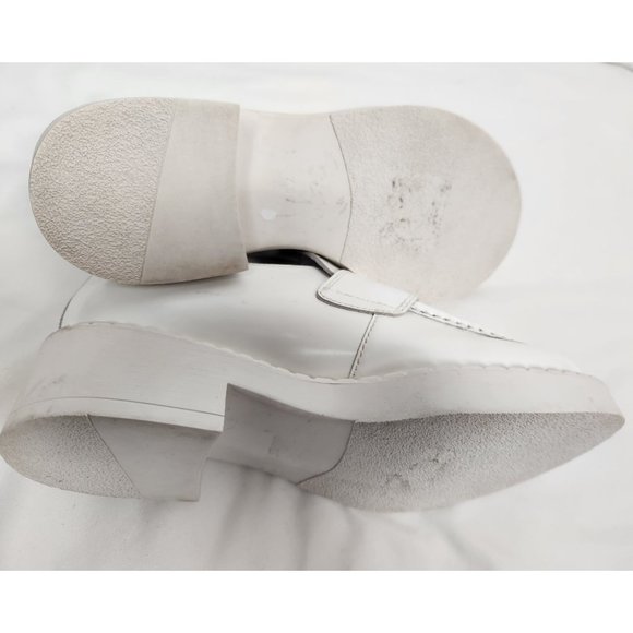 Jeffrey Campbell Women's Sz. 7.5  Librarian Platform Block Heel Loafers In White - Picture 8 of 8